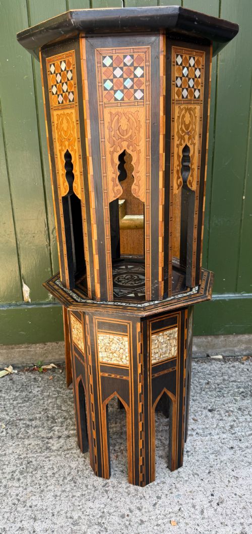 MATCHED PAIR OF LATE C19TH LIBERTY CO MOORISH STYLE OCTAGONAL OCCASIONAL TABLES - ADDITIONAL PHOTO 14
