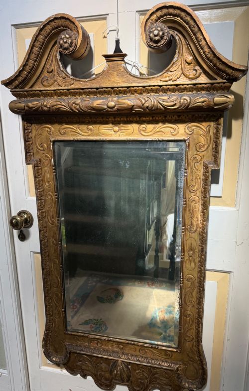 MID C19TH GEORGE II PERIOD STYLE CARVED GILTWOOD FRAMED PIER MIRROR - ADDITIONAL PHOTO 8