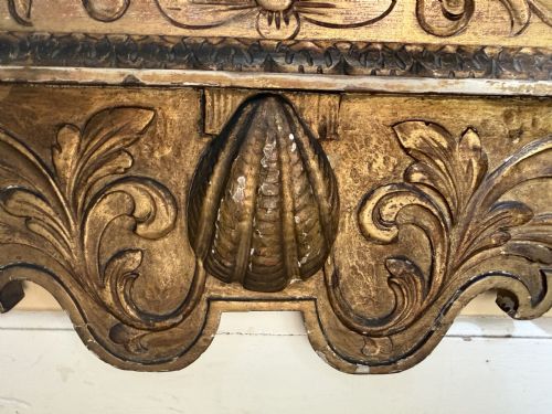 MID C19TH GEORGE II PERIOD STYLE CARVED GILTWOOD FRAMED PIER MIRROR - ADDITIONAL PHOTO 12