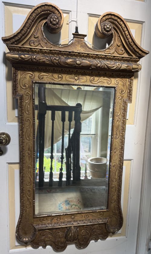 MID C19TH GEORGE II PERIOD STYLE CARVED GILTWOOD FRAMED PIER MIRROR - ADDITIONAL PHOTO 3