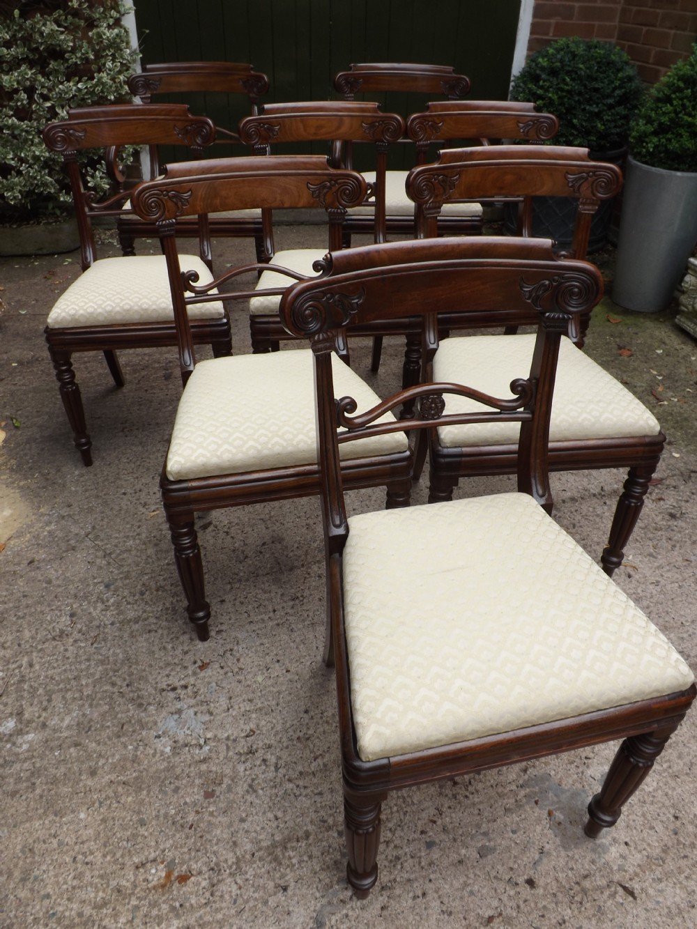 Set of 8 Regency period mahogany dining chairs.
