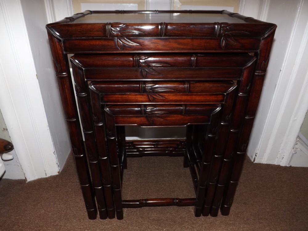 Late C19th Chinese 'hardwood' quartetto of nesting tables.