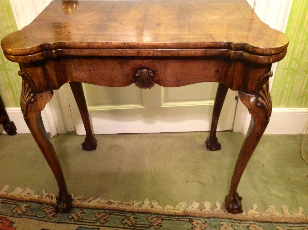 Late C19th George I style walnut card table