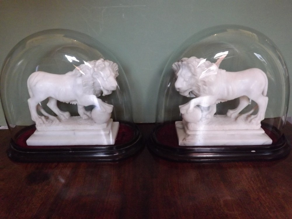 Pair of C19th Italian carved alabaster 'Grand Tour' souvenir 