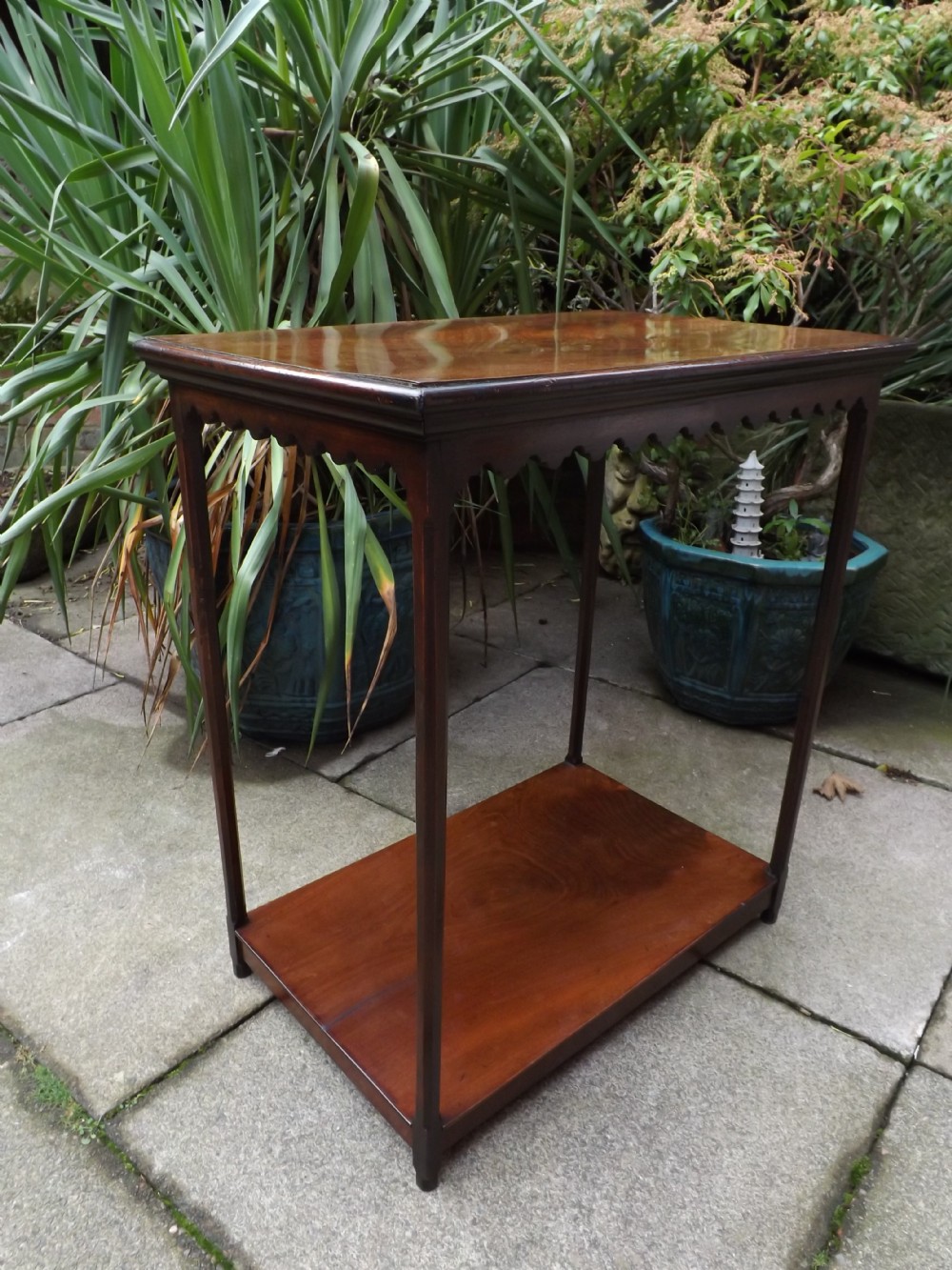 C18th George III period mahogany 2-tier table.
