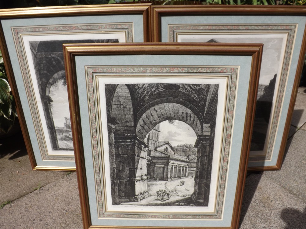 Trio of C19th classical black and white engravings after Luigi Rossini.