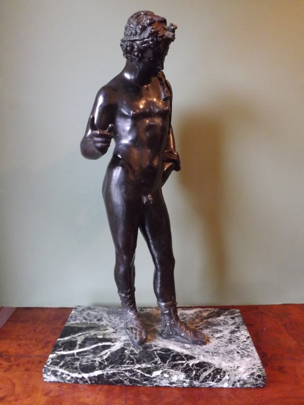 C19th Italian 'Grand Tour' souvenir bronze sculpture after the antique of Dionysus .