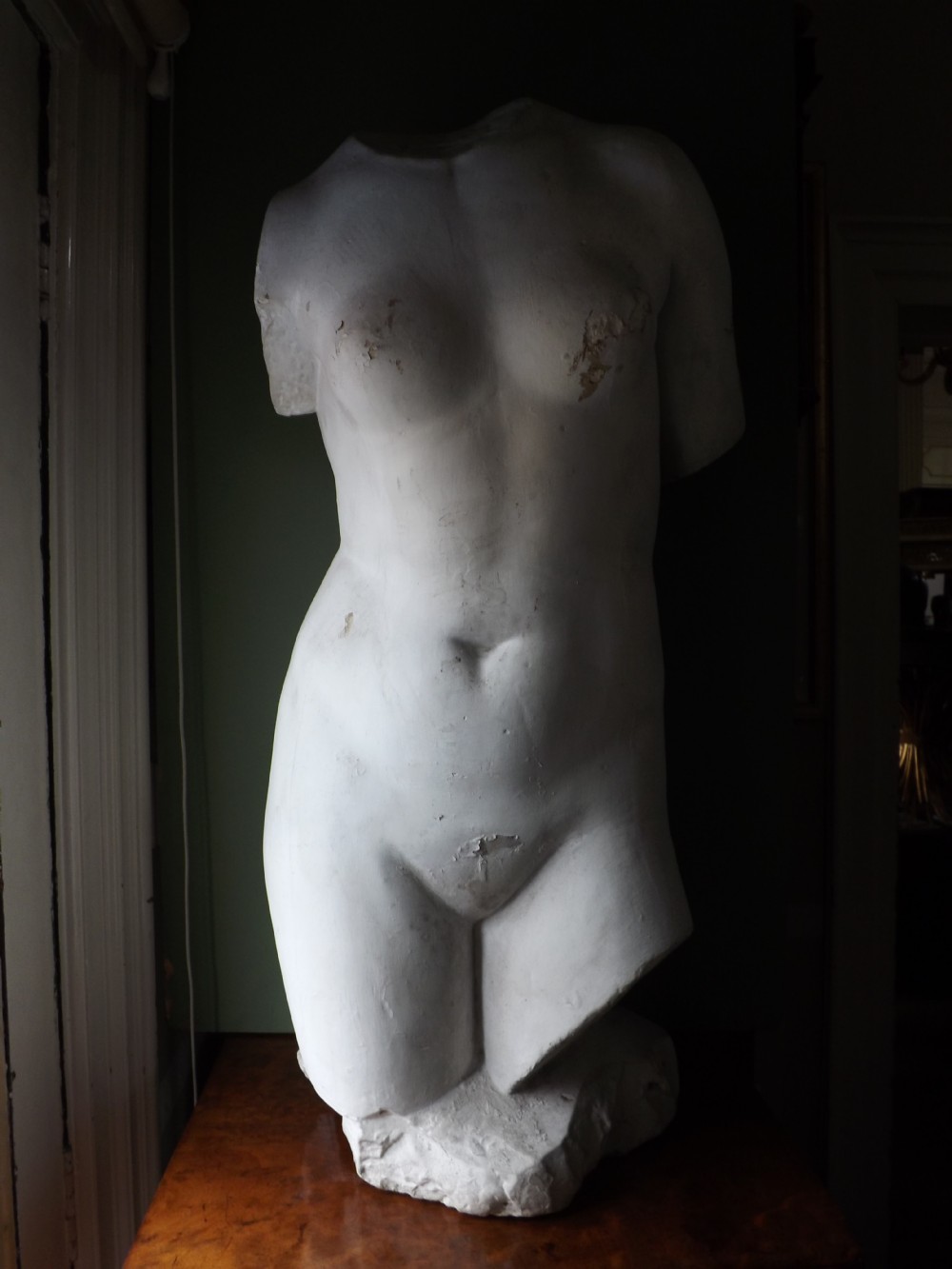 Late C19th decorative plaster cast torso of Venus or Aphrodite.