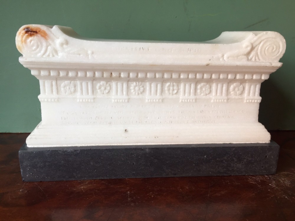 C19th Italian 'Grand Tour' souvenir ,after the antique, carved marble reduction of the Tomb of Scipio.