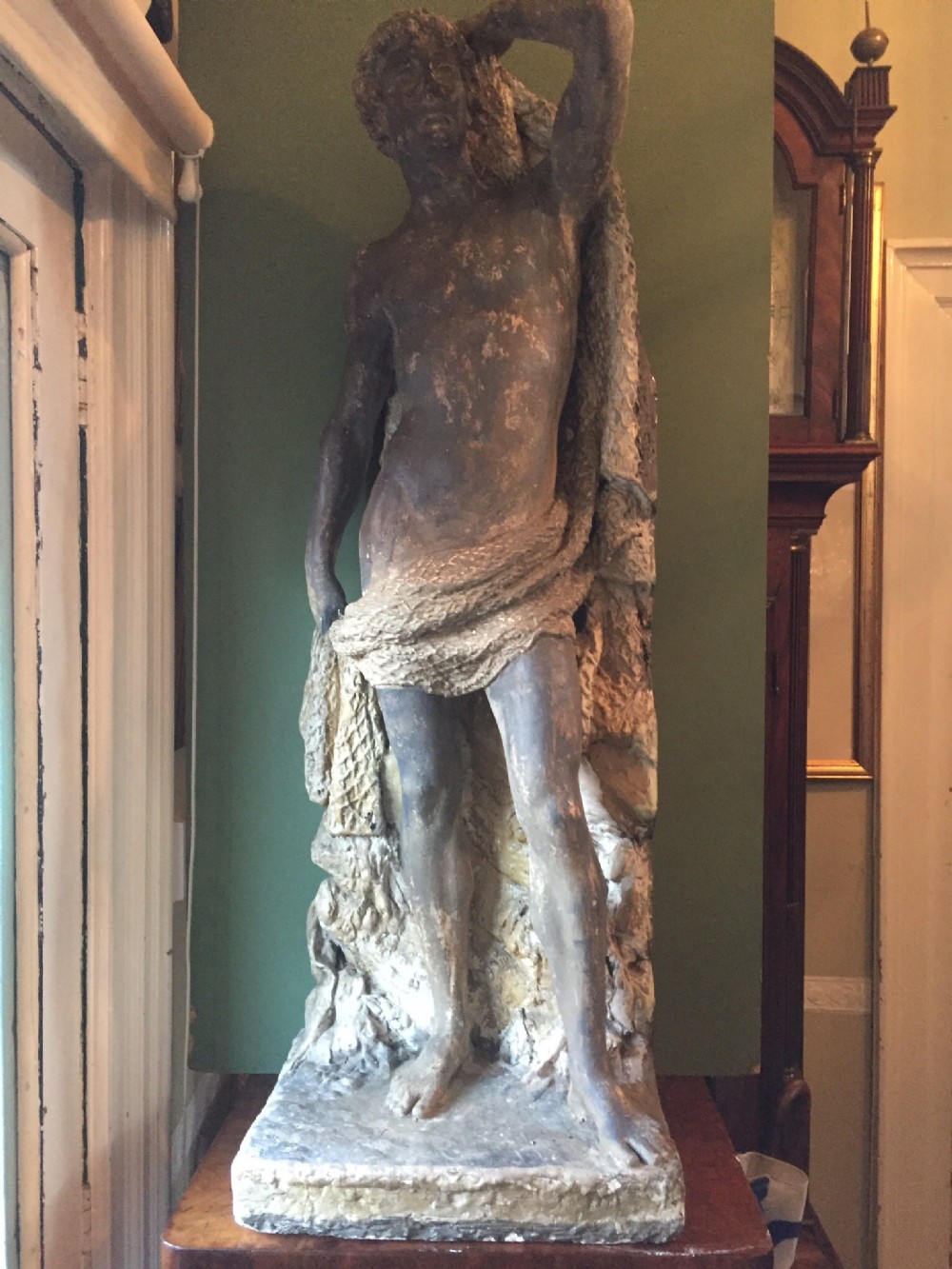 C19th 'Country-house' cast plaster classical figure.