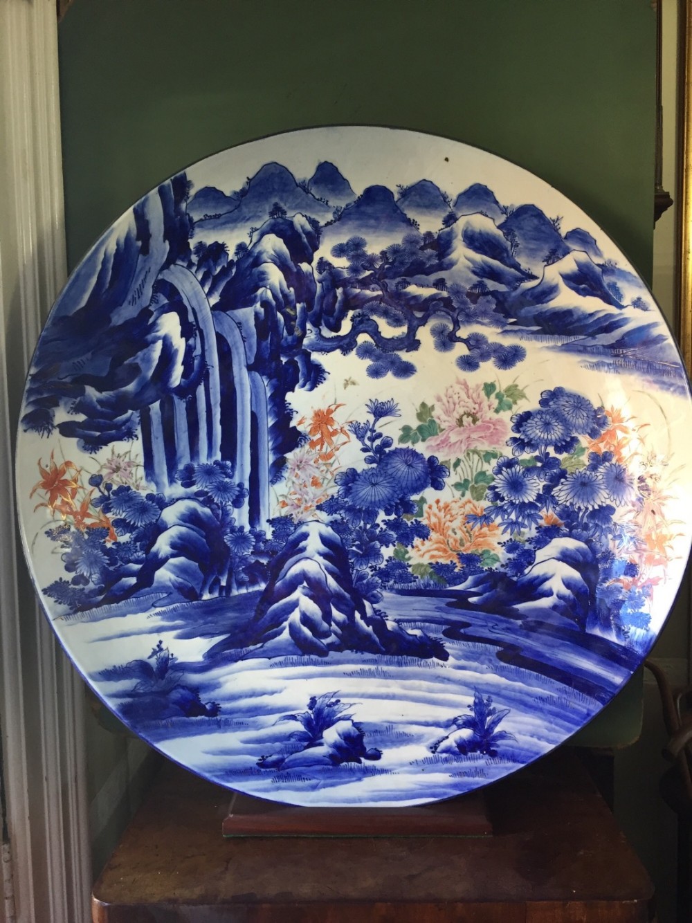 Late C19th Japanese Imari porcelain dish of large scale.