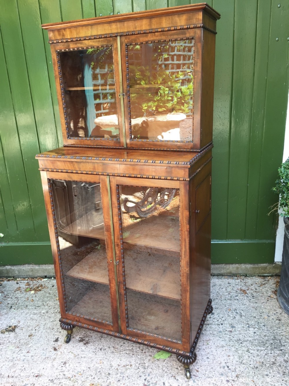 Early C19th George IV period mahogany 'dwarf' glazed bookcase.