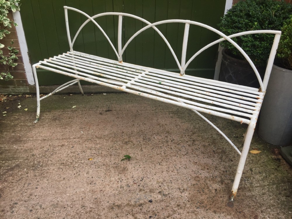 Early C19th Regency period iron bench or garden seat of good decorative design  .