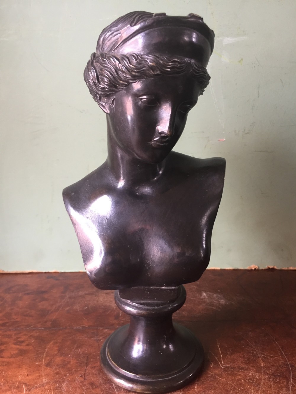 C19th Italian bronze desk-top bust study of 