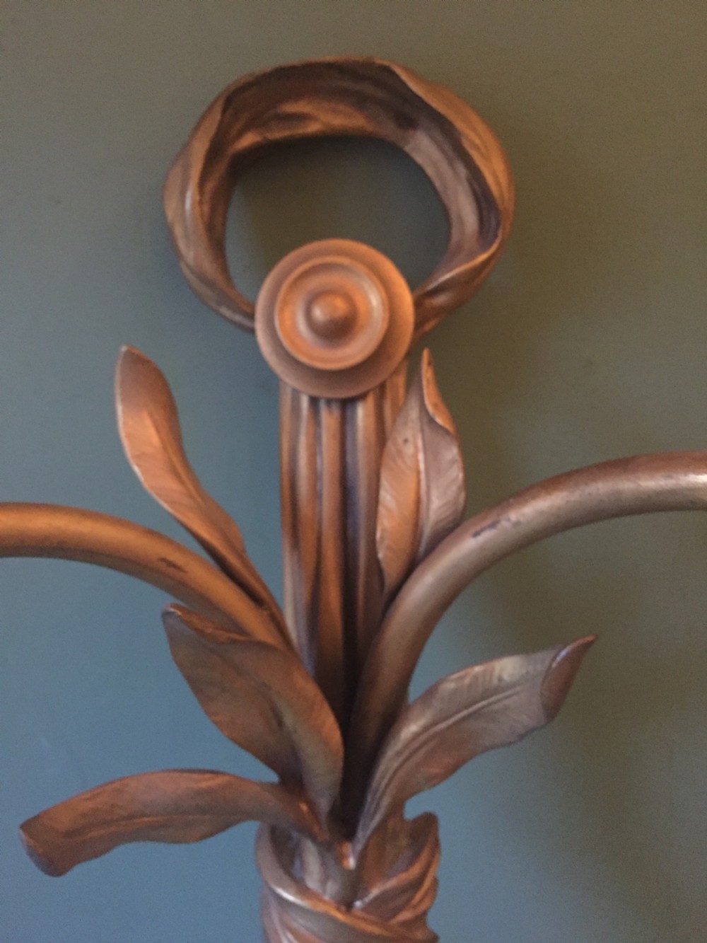 Set of 4 late C19th French ormolu twin-branch wall-lights of unusual design. View V