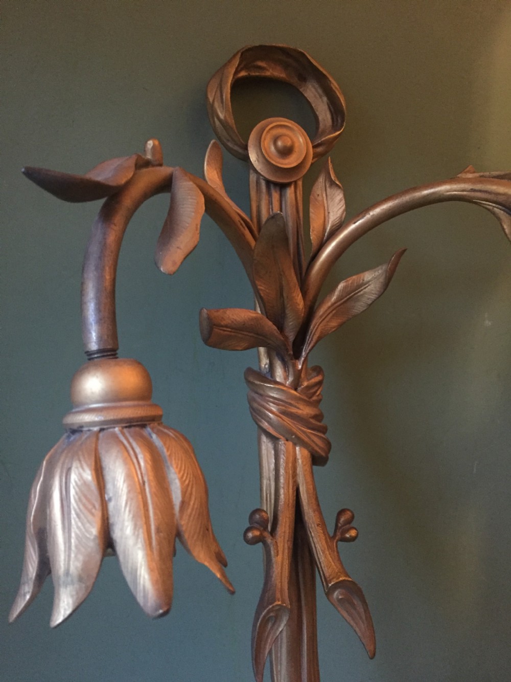 Set of 4 late C19th French ormolu twin-branch wall-lights of unusual design. View X