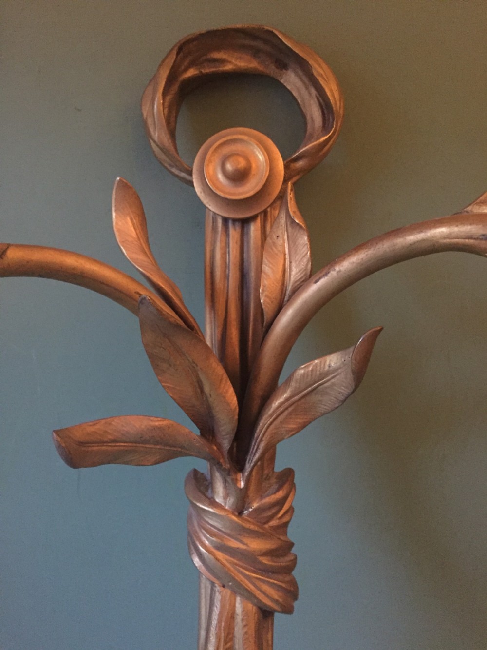 Set of 4 late C19th French ormolu twin-branch wall-lights of unusual design. View XI