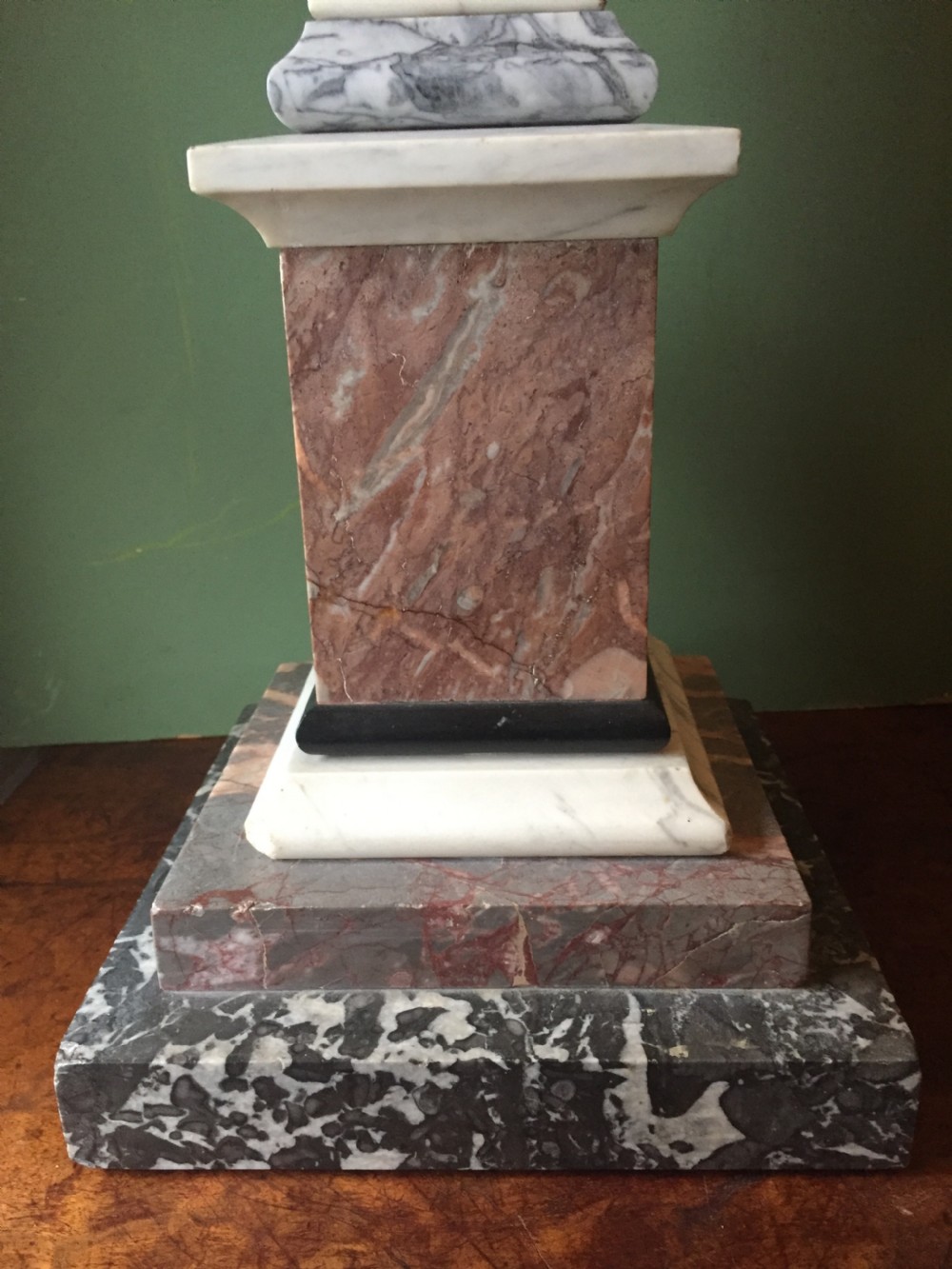 Fine and decorative late C19th Italian specimen marble obelisk of substantial scale. View X