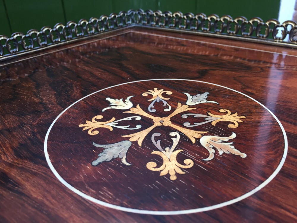 Matching pair of high-quality Edwardian period inlaid figured rosewood music cabinets. View XI