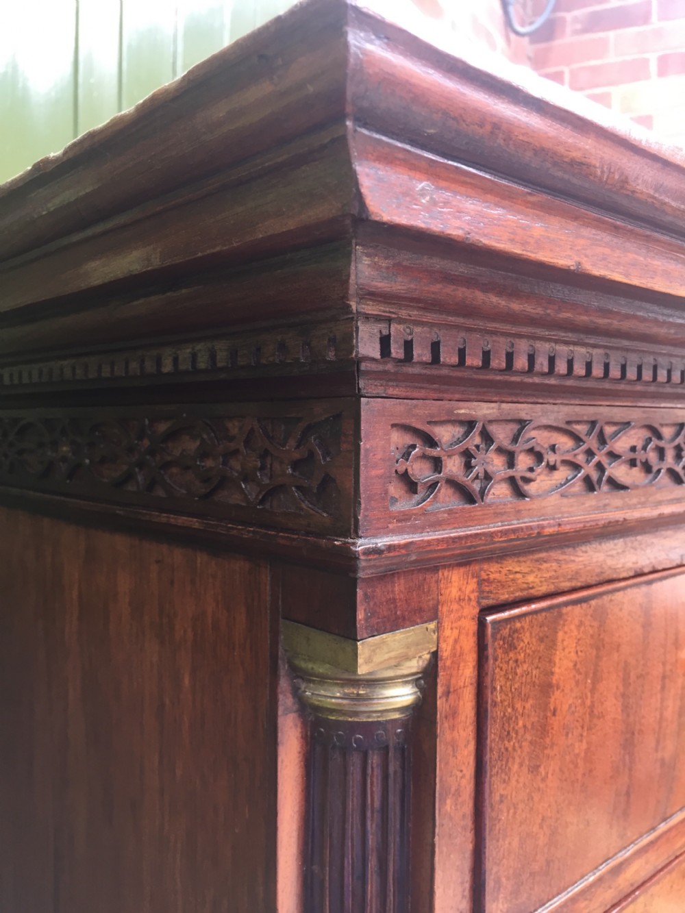 C18th George III Chippendale period mahogany chest-on-chest or tall-boy of excellent quality. View XIII