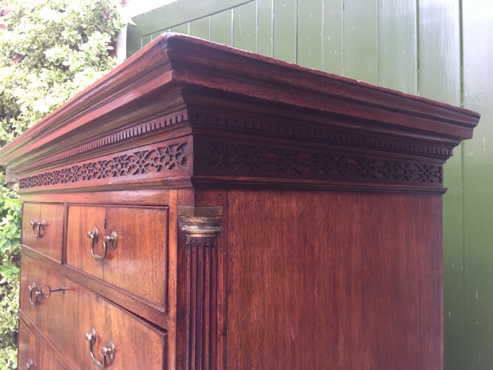 C18th George III Chippendale period mahogany chest-on-chest or tall-boy of excellent quality. View XIX