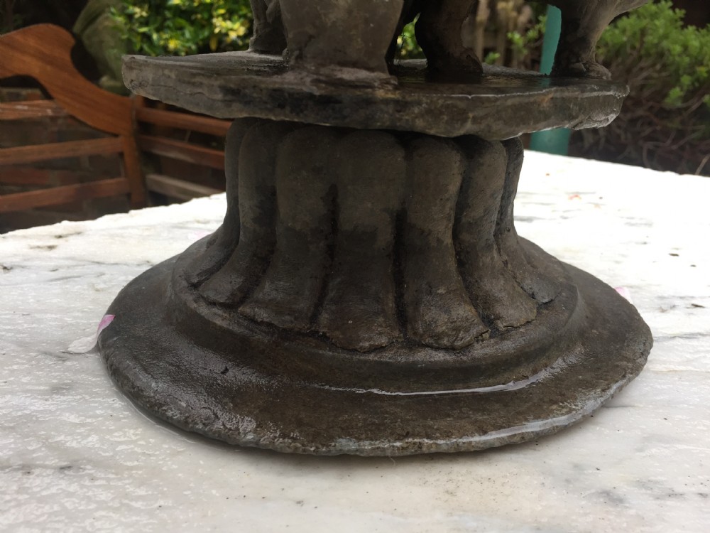 Pair of early C19th lead planters or jardinieres of tazza form raised on unusual triple pacing lion supports. View XXVII