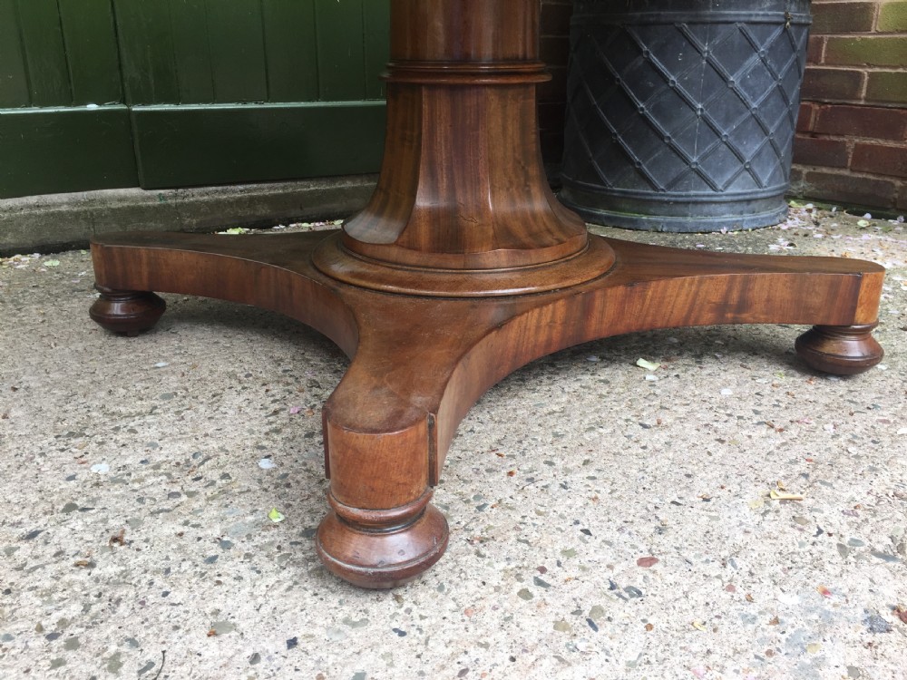 Early C19th George IV period faded mahogany rectangular breakfast or centre table of unusual proportions and design. View V