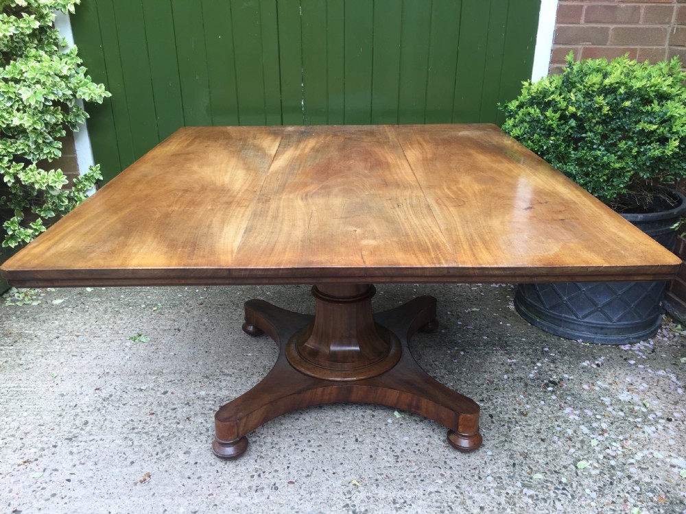 Early C19th George IV period faded mahogany rectangular breakfast or centre table of unusual proportions and design. View VI