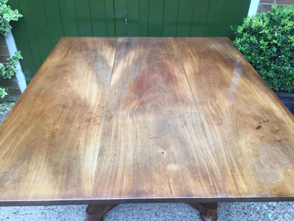 Early C19th George IV period faded mahogany rectangular breakfast or centre table of unusual proportions and design. View X