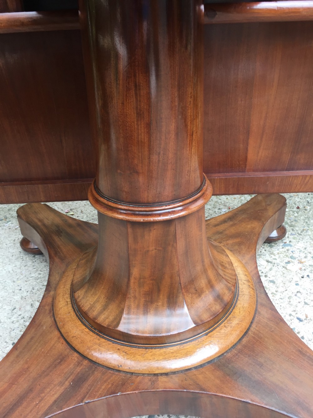 Early C19th George IV period faded mahogany rectangular breakfast or centre table of unusual proportions and design. View XVII
