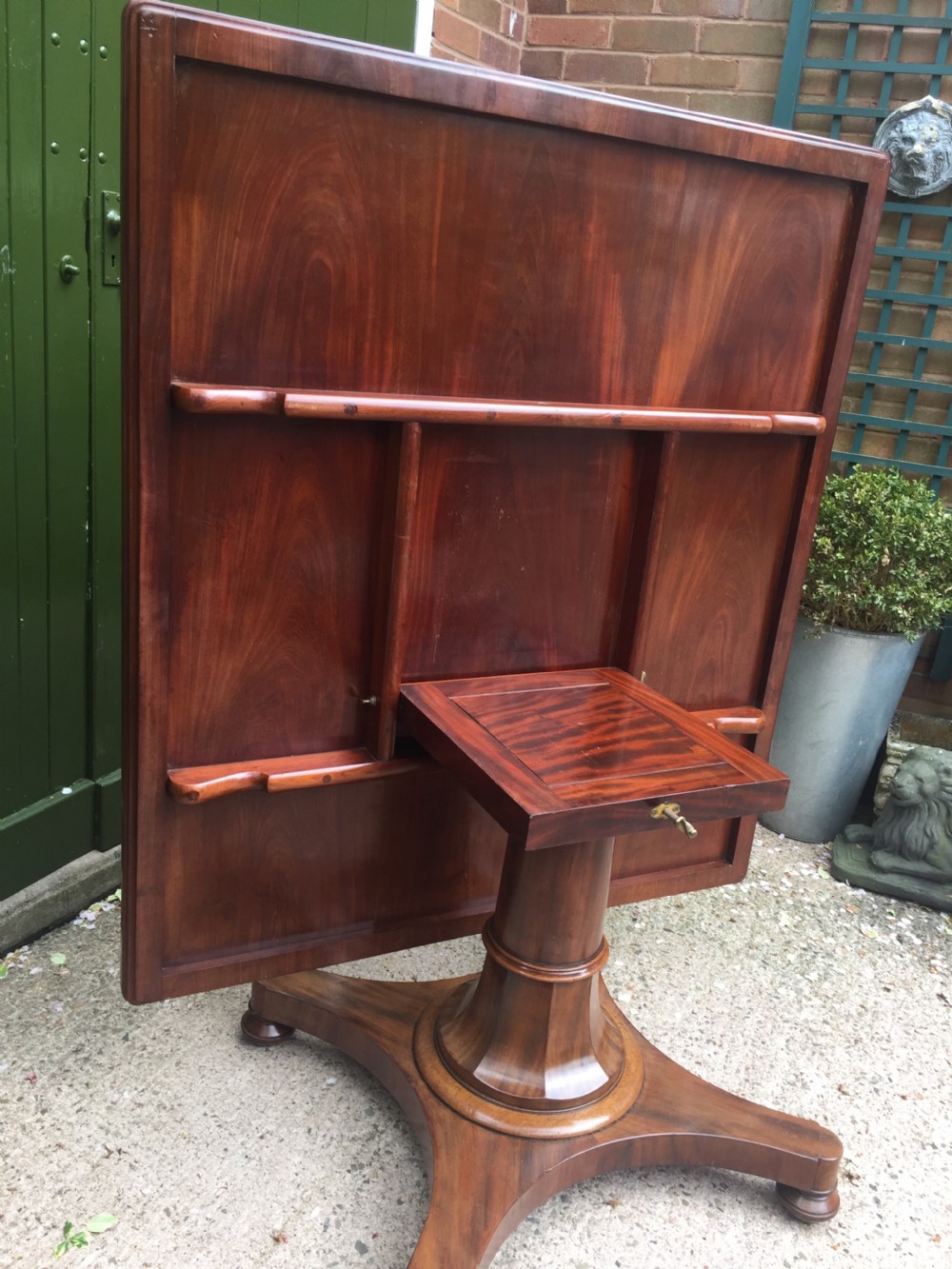 Early C19th George IV period faded mahogany rectangular breakfast or centre table of unusual proportions and design. View XXII