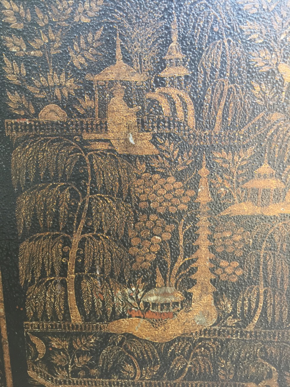 Rare and decorative mid C19th Indian painted and lacquered trunk on carved stand from Bareilly. View XII