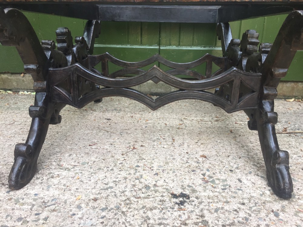 Rare and decorative mid C19th Indian painted and lacquered trunk on carved stand from Bareilly. View XIX