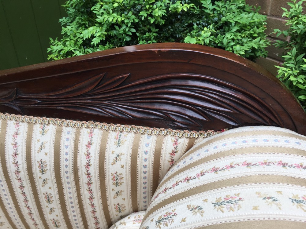Early C19th Regency period mahogany scroll-end double-ended sofa of classically inspired design. View XVI