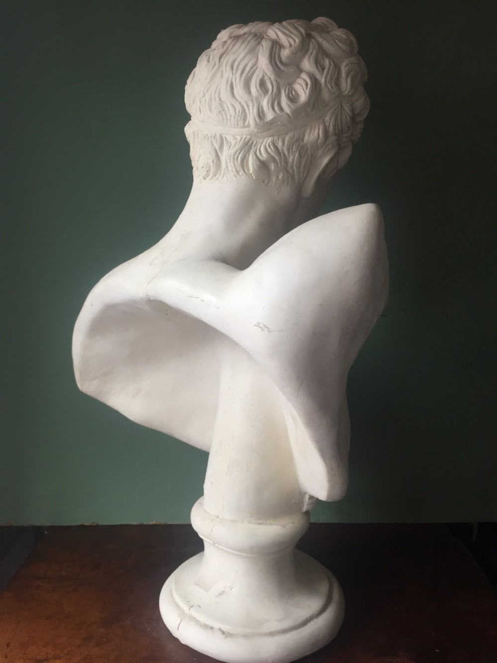 Late C19th plaster library bust of the Greek god Hermes. View V