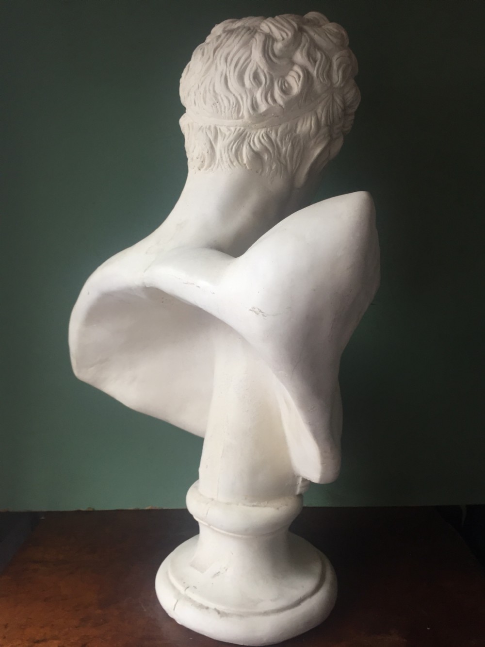 Late C19th plaster library bust of the Greek god Hermes. View VI