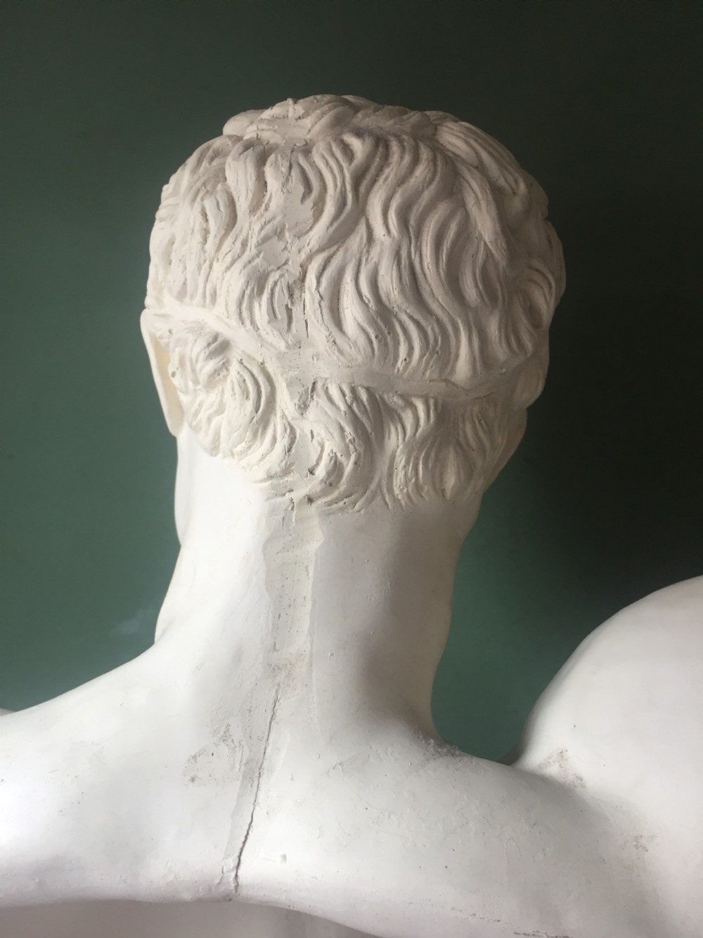 Late C19th plaster library bust of the Greek god Hermes. View XVI