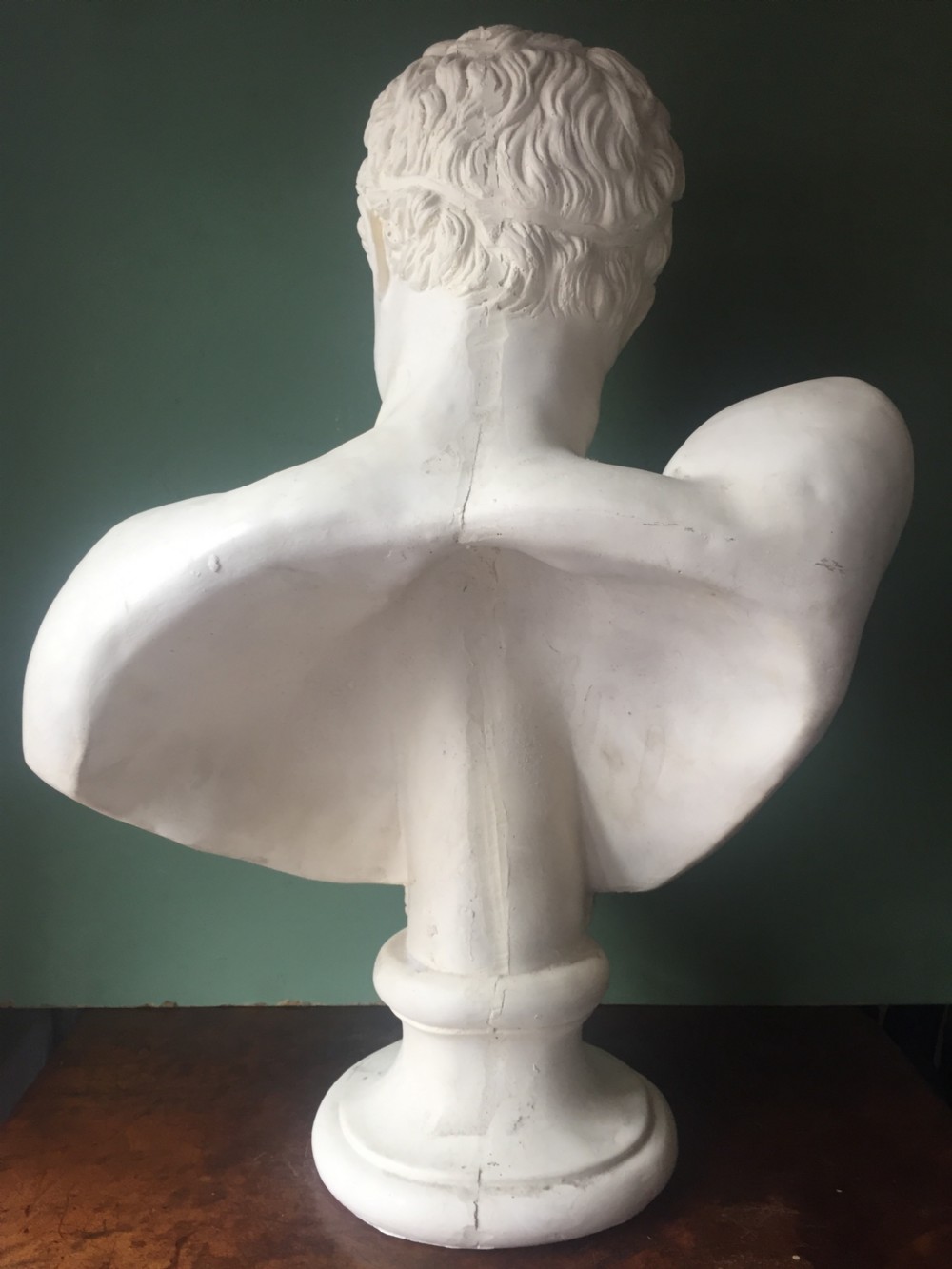 Late C19th plaster library bust of the Greek god Hermes. View XVII