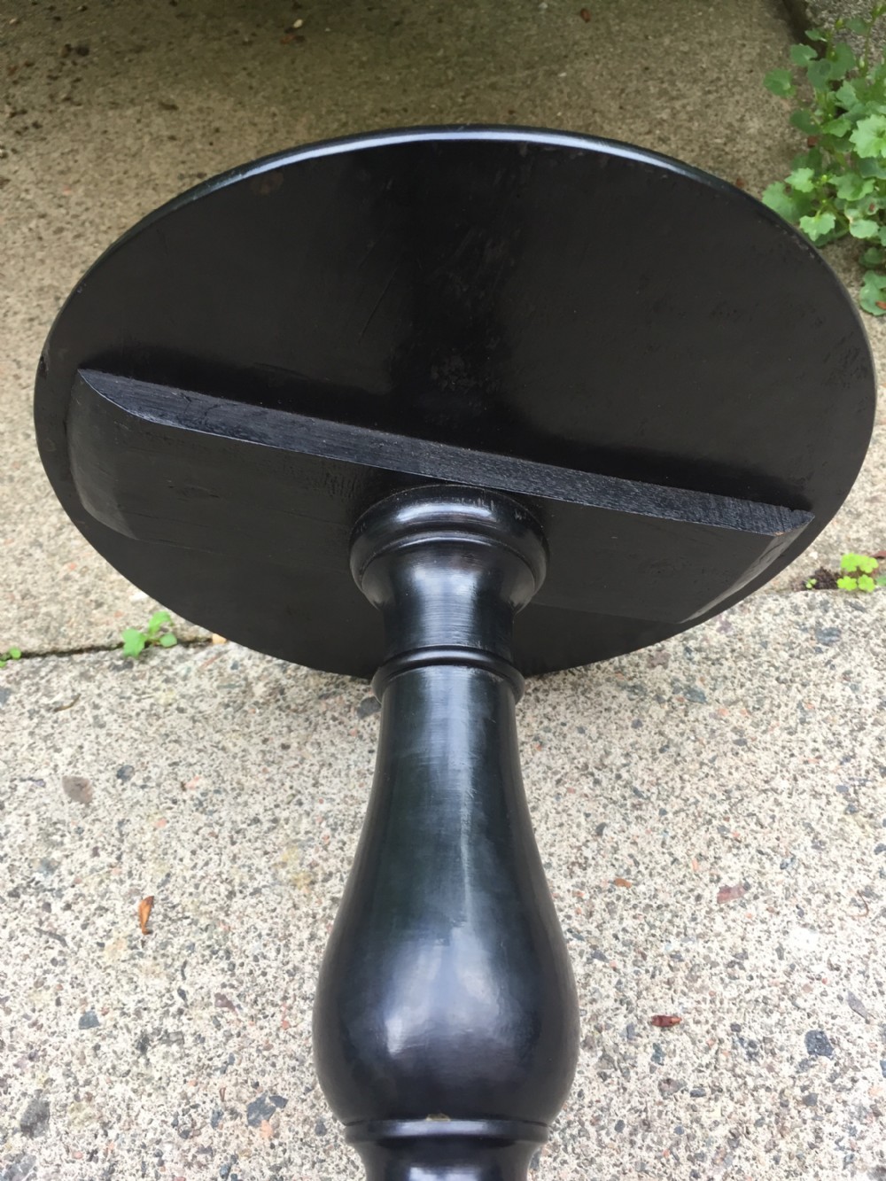 Mid C19th Anglo-Indian carved ebony miniature tripod table or candlestand . View XII