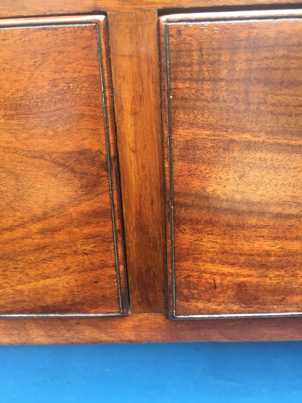 Rare George III Chippendale period and design padouk and mahogany linen-press or wardrobe with open fret-work 