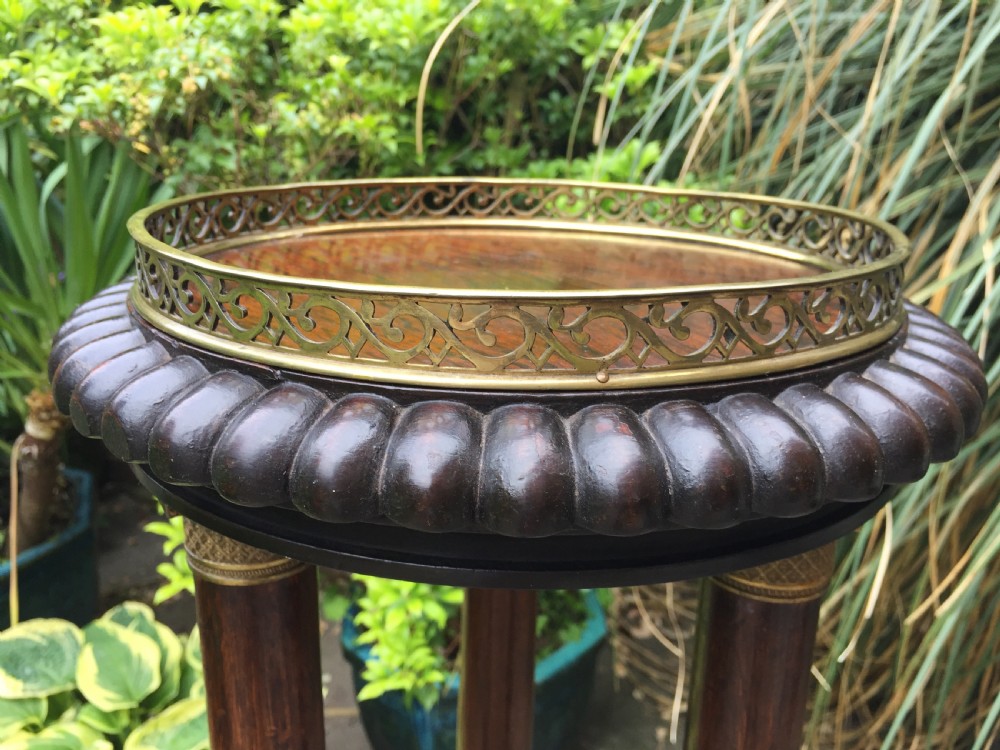 Early C19th George IV period gilt-brass mounted rosewood torchere  of Empire design. View V