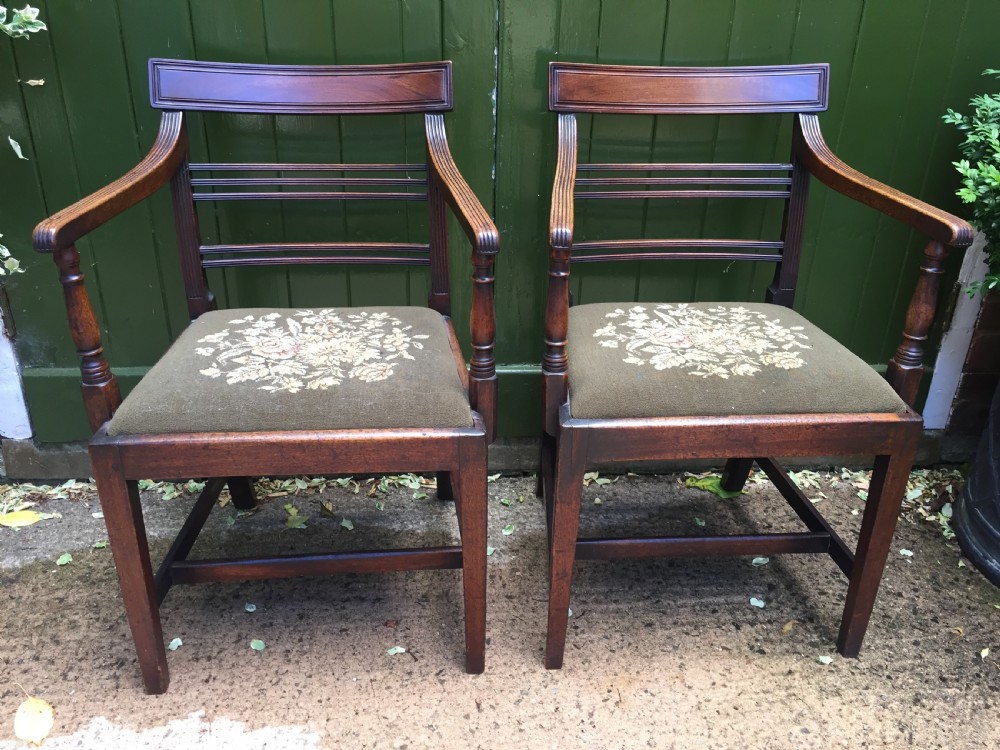 Set of 6 late C18th George III period mahogany dining chairs. View V
