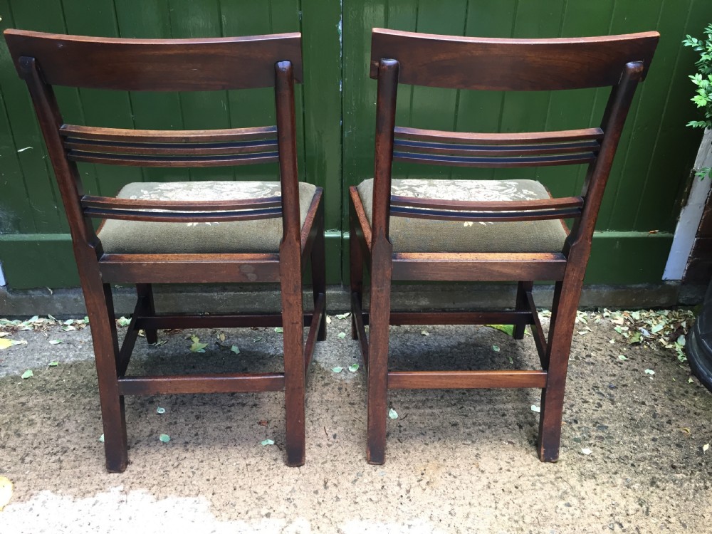 Set of 6 late C18th George III period mahogany dining chairs. View XIII
