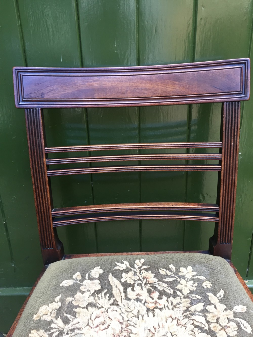 Set of 6 late C18th George III period mahogany dining chairs. View XV