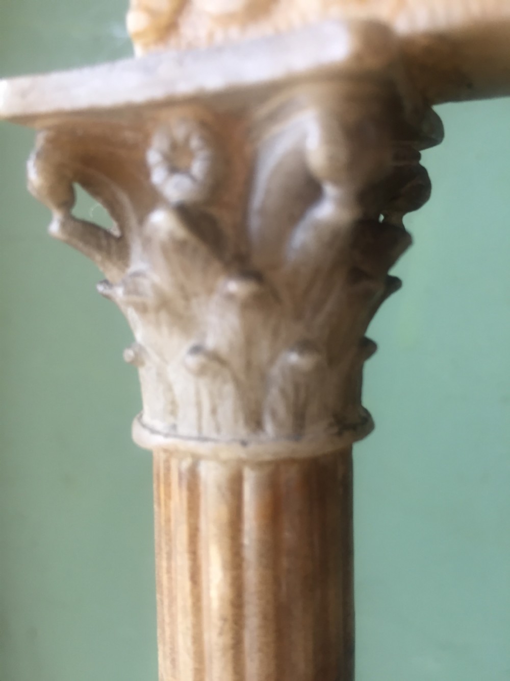 Finely carved Italian late C19th alabaster 'Grand Tour' souvenir model of the Temple of Castor & Pollux . View XVI