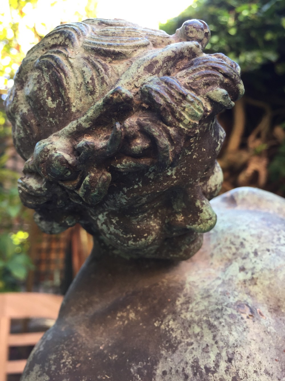 Large late C19th Italian 'Grand Tour' souvenir bronze figure , after the antique, of The Drunken Faun of Pompeii . View II