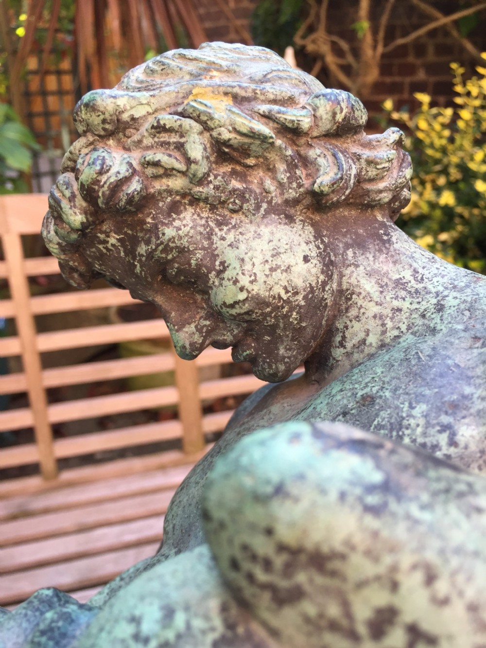 Large late C19th Italian 'Grand Tour' souvenir bronze figure , after the antique, of The Drunken Faun of Pompeii . View VII