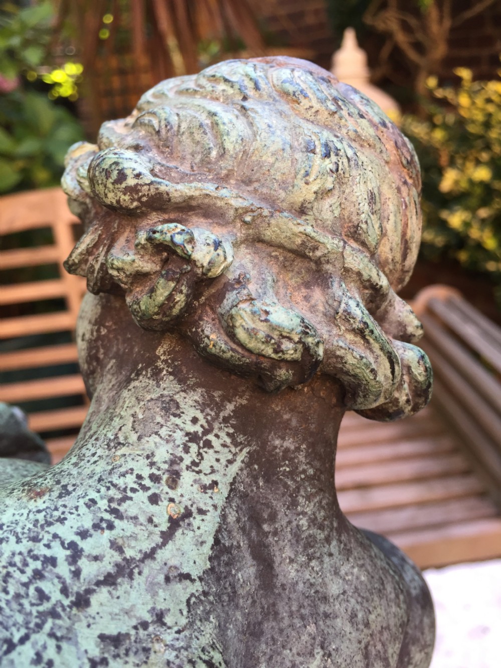 Large late C19th Italian 'Grand Tour' souvenir bronze figure , after the antique, of The Drunken Faun of Pompeii . View X