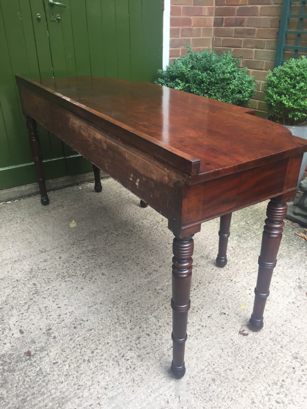Fine early C19th Regency period mahogany serving table of exceptional colour and patina. View XV