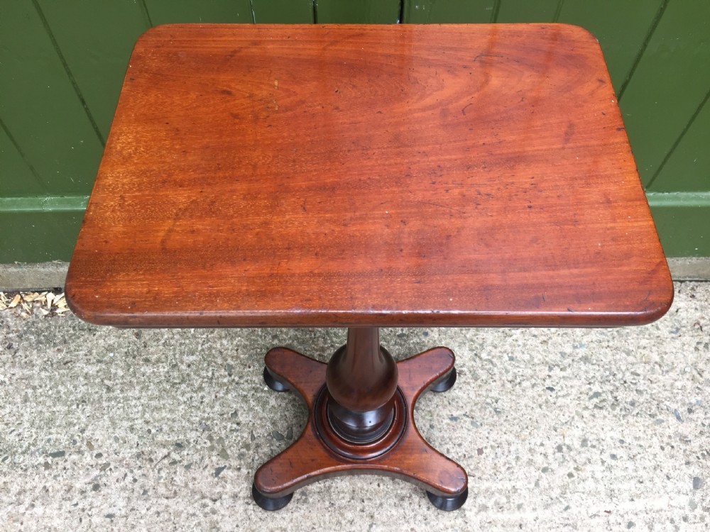Mid C19th mahogany rectangular top lamp or occasional table of small proportions. View VIII